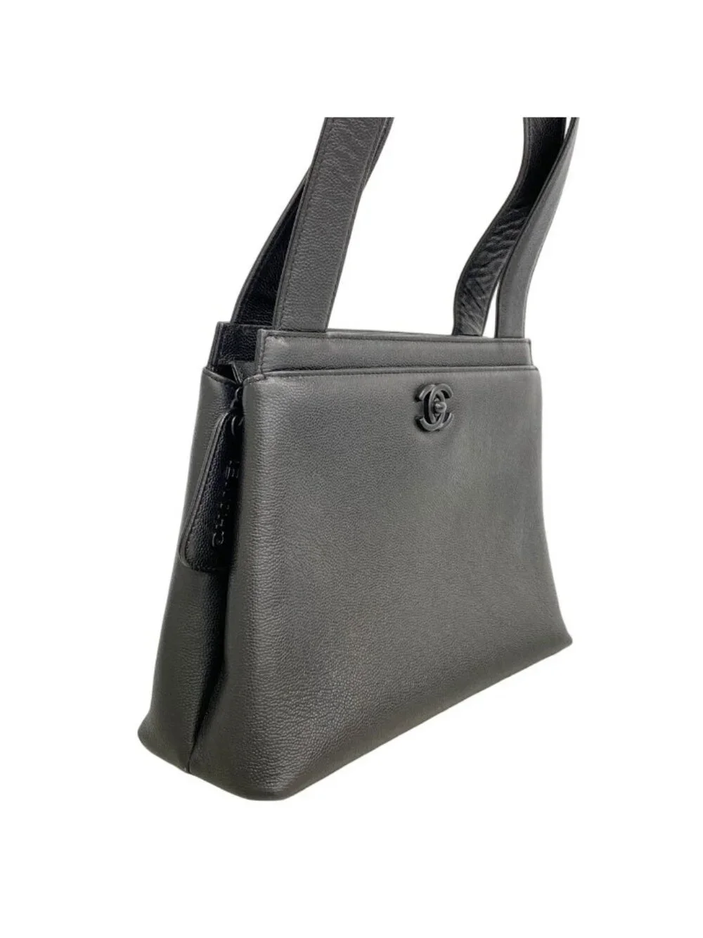 Chanel Handbag Caviar Leather Black Cles Dies